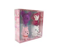 Tinc Set di 4 Gommini Animali Adorabili per Scuola e Ufficio, design Originale, Dimensioni Compatte, Colori Vivaci, Accessorio Essenziale per Bambini e Adulti