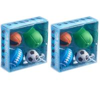 Tinc Set di 8 Gomme Sportive per Bambini, Correzione Facile degli Errori, Uso a Scuola e per i Compiti, Confezione Regalo Colorata, Gomme per Matite, 4 Pezzi