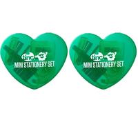 Tinc Set di Cartoleria Mini, con Motivo Cuore, Dimensione Compatta, Colore Menta, Ideale per Ufficio e Scuola, Accessori da Ufficio Creativi e Pratici, Regalo Perfetto per Amici (Confezione da 2)