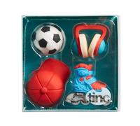 Tinc Set di Gomme per Bambini, Cool Dude, S4BOYERA, Uso a Scuola e per i Compiti, Rosso, Blu, Bianco, Nero, Cancellatura Precisa, Accessorio Scolastico Essenziale