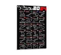 TINCHEW Calendario Formula Race Cars 2024 Nomed Circuits Poster da parete Arazzo da parete per stanza, pittura estetica per camera da letto, soggiorno, pareti decorative, 30 x 45 cm