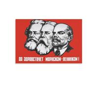 TINCHEW Marx - Engels - Lenin - Poster da parete con propaganda sovietica, decorazione artistica da parete, decorazione moderna per camera da letto, 40 x 60 cm