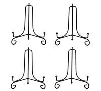 Tincogo Supporto espositore in ferro per foto, cavalletto in ferro nero, espositore per cornici, libri di cucina, piatti decorativi, tablet e arte, 17 cm (confezione da 4)
