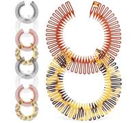 TINEASUR 10 Pezzi Pettine Circolare Elastico in Plastico per Donna Pettine Estensibile che Mantiene i Chioma in Posizione Accessorio Chioma Colore Casuale