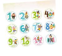 TINEASUR 12pezzi Adesivi Per Milestone Del Ragazza Ragazza Adorabili Stickers Animali Per Catturare Progressi Mensili Per Foto e Album Memorabili