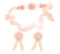 TINEASUR 1set Maternità Con Fascia e Corsage Per Mom e Dad to Be Accessori Fotografici Per Shower e Annuncio Di Gravidanza Design Elegante Con Fiori Colorati Per Celebrare Arrivo Del Bebè