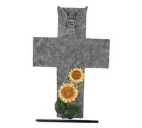 TINEASUR 1set Statue Di Pietra Commemorativa Con Croce Per Giardino Elegante Monumento Funerario Multifunzionale Per Memoria e Comfort