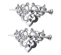 TINEASUR 2 Pz fermaglio per a in metallo barrette hair clip hair charms bastoncini per vichinghi copricapo d'epoca Copricapo da donna tornante retrò lega Silver