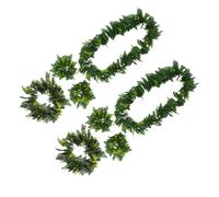 TINEASUR 2 Set Ghirlande Tropicali Artificiali con Foglie Realistiche Corone Collane e Braccialetti per Feste Hawaiane Luau e Party Riutilizzabile