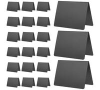 TINEASUR 20 Pezzi Lavagne Nere Mini in Pvc Riutilizzabili Supporto Resistente per Segnaposto e Decorazioni da Tavolo Minimaliste