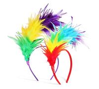 TINEASUR 2pezzi Fascinator Plume Headbands Per Party Vintage e Carnevale Cerchietti Colorati Con Accenti Di Piume Per Eventi e Occasioni Speciali