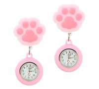 TINEASUR 2pezzi Orologio da Tasca per Dottore Clip Stile Cartoon Movimento Preciso Quadrante Ampio Facile da Indossare e Rimuovere