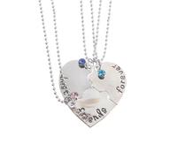 TINEASUR 3 Pezzi Collana Bff Cuore Amicizia Collana Puzzle per Migliori Amiche Ciondolo Cuore Amorevole in Lega Regalo per Ragazze e Amiche