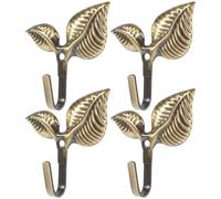 TINEASUR 4 Pezzi A Parete Vintage Foglia Ganci In Ferro - Rustico Gancio Decorativo Per Cappotti Giacche E Chiavi Ideale Per Corridoio E Bagno