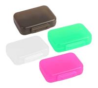 TINEASUR 4 Pezzi Contenitori per Pillole da Viaggio in Plastica | Mini Formato Rettangolare, per Dosi Giornaliere, Adatti a Medicinali e Vitamine