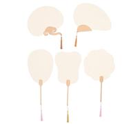 TINEASUR 5 Pezzi Ventagli Rotondi Cinesi per Pittura DIY Ventagli per Carta Artigianale Resistente per Disegni e Graffiti Creativi Regalo per Ragazzi e Ragazze Colore Colore Casuale