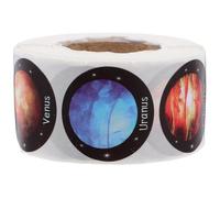 TINEASUR 500 Adesivi Rotondi dei Pianeti per Scuola e Casa, Carta Patinata Facile da Rimuovere, Decorativi e Creativi per Insegnanti e Studenti