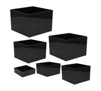 TINEASUR 6 Pezzi Espositore in Acrilico a 5 Lati con Base Cava, Cubo Modulare Stabile e Moderno per Gioielli e Alimenti Gourmet, per Esposizioni e Live Streaming