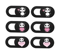 TINEASUR 6pezzi Copertura Webcam Scorrevole con Design Panda Protezione Privacy per Computer e Tablet Facile da Installare Resistente e Duratura