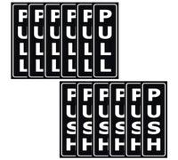 TINEASUR Adesivi per Porte Push-pull Rimovibili 12 Pezzi, Impermeabili e Autoadesivi, per Ristoranti, Uffici e Bagni Interni ed Esterni, Dimensione 4x13 Cm, Design Creativo in Nero