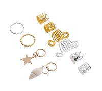 TINEASUR Anelli per Chioma Dreadlocks Accessori Decorativi per in Metallo 90 Design Vuoto Anelli per Bigiotteria