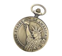TINEASUR Antica Orologio Pendente Con Statua Della Libertà Stile Retro Accessorio Elegante Per Collana Vintage Design Unico e Movimento Al Preciso