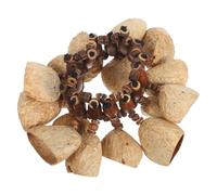 TINEASUR Bracciale Shaker Tribale Gusci di Noce Naturali, Strumento a Percussione a Mano per Danza, Yoga e Festival, Shaker Musicale Africano Sonagli, Accessorio per Percussionisti