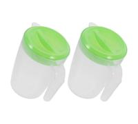 TINEASUR Brocca d Acqua in Plastica 1l con Coperchio a Tenuta Stagna, Resistente e Affidabile, Set da 2 Pezzi per Bar e Hotel Riutilizzabile
