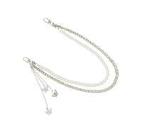 TINEASUR Catena Vita Donna Multifunzionale in Metallo con Perle Finte Argento, Resistente e Lucente, Design Elegante per Occasioni Casual e Appuntamenti