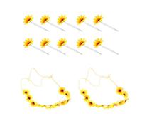 TINEASUR Cerchietto Girasole per Ragazze Accessori Delicati e Adorabili 2 Pezzi con 10 Mollette Giallo per Chioma in Festa e Occasioni Speciali