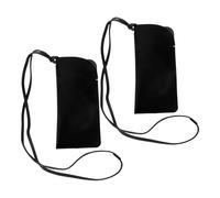 TINEASUR Custodia Porta Occhiali da Sole con Cinturino in Pelle Pu, Set da 2 Pezzi, Borsa Compatta da Viaggio con Fodera Imbottita, Porta Occhiali da Sole da Appendere al Collo per