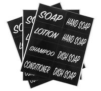 TINEASUR Etichette Autoadesive Impermeabili per Sapone da Bagno in Pvc, Adesivi per Bottiglie Dispenser da 3 Fogli, Etichette Rimovibili per Organizzazione Bagno e Viaggi