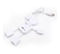 TINEASUR Hub USB 2.0 a Forma di Figura Umana 4 Porte per Espansione Dati, Materiale Plastico Bianco, Semplice da Usare, per Laptop e Pda
