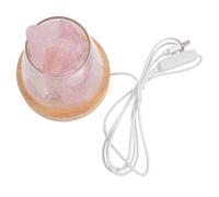 TINEASUR Lampada da Tavolo Cristallo Aromaterapia con Pietra Luce Calda Notturna per Ambienti Diffusore Fragranze Senza Oli Essenziali per Camera Ufficio e Yoga