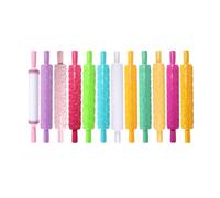 TINEASUR Mattarello Facile da Impugnare Design Creativo Stili multipli Goffrato in Plastica 5 Pezzi Stili multipli per Decorazioni Torte per Pasta di Zucchero e Pasta a Petalo
