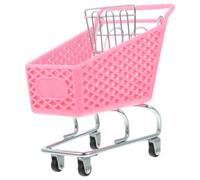 TINEASUR Mini Carrello della Spesa Rosa in Ferro Cestino Portaoggetti Creativo e Organizer da Scrivania per Decorazione Casa e Artigianato Metallico Colore Casuale