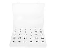 TINEASUR Organizzatore Mensile di Pillole 30 Scomparti in Pp, Facile Accesso e Design Compatto, Porta Medicine Portatile per Viaggi, Previene Dimenticanze