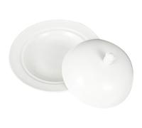 TINEASUR Piatto in Ceramica Bianco con Coperchio per Cibo Occidentale, Bordi Lisci Ecologici, Adatto per Ristoranti e Bar, Design Elegante e Finitura Raffinata