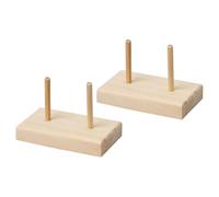 TINEASUR Rastrelliera per Porta Bobine in Legno 2 Pezzi Base Stabile e Superficie Liscia per Evitare Grovigli per Ricamo e Artigianato Fai da Te