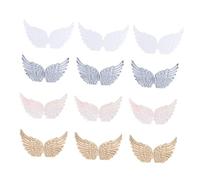 TINEASUR Set 12 Pezzi D'angelo Cucibili, Accessori Decorativi Creativi per Valigie e Pelle, per Decorazioni Natalizie e Ghirlande Fai da Te Colore Casuale