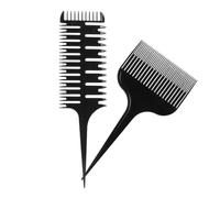 TINEASUR Set 2 Pettini per Chioma Professionali in Plastica Nero, Pettine Coda di Rat Tail e Pesce per Meches Precise e Styling a Casa