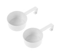 TINEASUR Set 2 Pezzi di Paletta in Ferro Bianca per Misurare con Precisione Farina e Riso, Design Multifunzione per Cucina e Conservazione dei Cereali