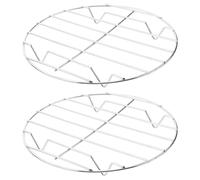 TINEASUR Set 2 Pezzi Griglia per Costine in Acciaio Inossidabile 20Cm Supporto Barbecue Rotondo Antiaderente Resistente alle Alte Temperature per Grigliate all'Aperto e Cottura Uniforme