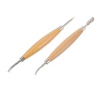 TINEASUR Set 2 Pezzi Strumenti per Scultura Argilla Beige in Legno e Lega, per Intaglio e Taglio, per Modellare Terracotta e Argilla da Asciugatura all'Aria