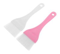 TINEASUR Set 2pezzi Spazzole per Corpo di Grande Dimensione in Plastica e Nylon, Applicatore Piatto per Maschera Viso e Fondotinta, Uso Versatile e Design Elegante Bianco e Rosa