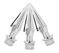 TINEASUR Set 3 Pezzi Punta Asta Bandiera in Plastica Argento Resistente e Non Deformabile per Decorazioni di Benvenuto e Feste Natalizie