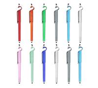 TINEASUR Set da 12 Penne Stilo per Touch Screen Impugnatura Confortevole, Realizzate in Abs e As, Adatte per Cellulare e Notebook Supporto per Telefono Incluso Colore Casuale