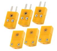 TINEASUR Set da 3 Adattatori per Termocoppia Tipo K Spina Maschio e Femmina in Plastica Gialla per Riparazione e Estensione Fili Termocoppia