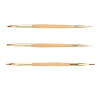 TINEASUR Set da 3 pennelli professionali per la pittura della manicure con design giapponese e doppia, strumenti per scolpire unghie in nailon e metallo, per artisti principianti e