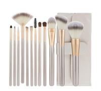 TINEASUR Set Pennelli Trucco Bianco 12 Pezzi in Legno e Alluminio, Tocco Confortevole sulla Pelle per Creare un Aspetto Delicato, per Saloni Professionali